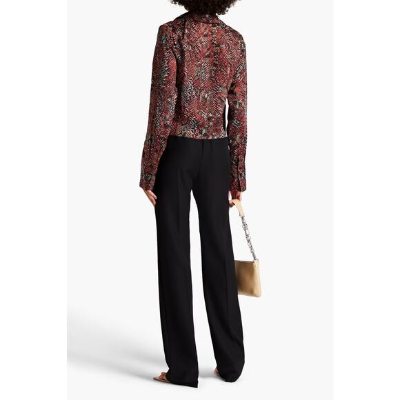 NICHOLAS PAGE SNAKESKIN SNAKE PRINT SATIN BLOUSE - Picture 3 of 7